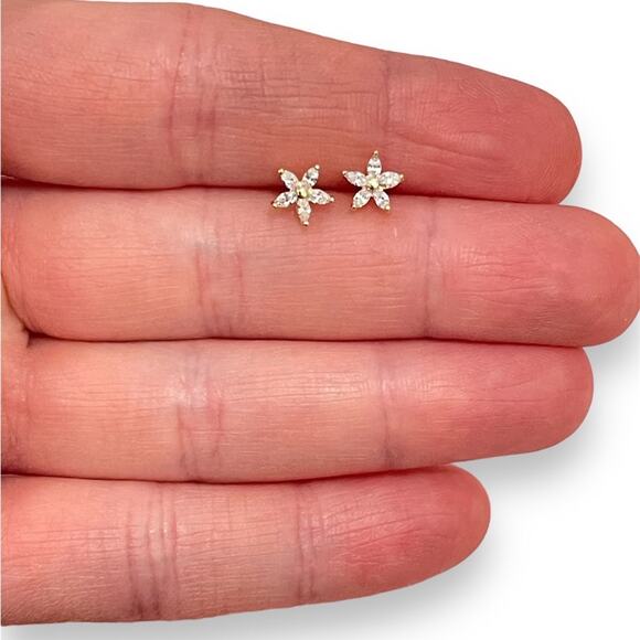 Sterling Silver Stud Earrings - Picture 2 of 3